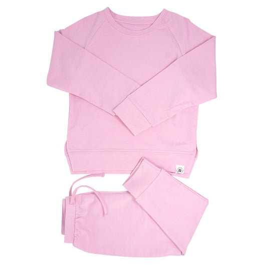 Carnation Pink French Terry Bamboo Jogger Set