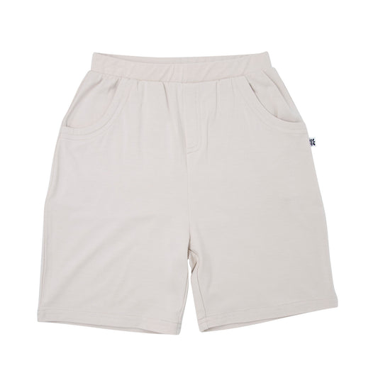 Pumice Classic Bamboo Shorts. Features elastic waist and back pockets. A RUE + ROE favorite!  Machine washable and dryable.  95% Viscose from Bamboo 5% Spandex.