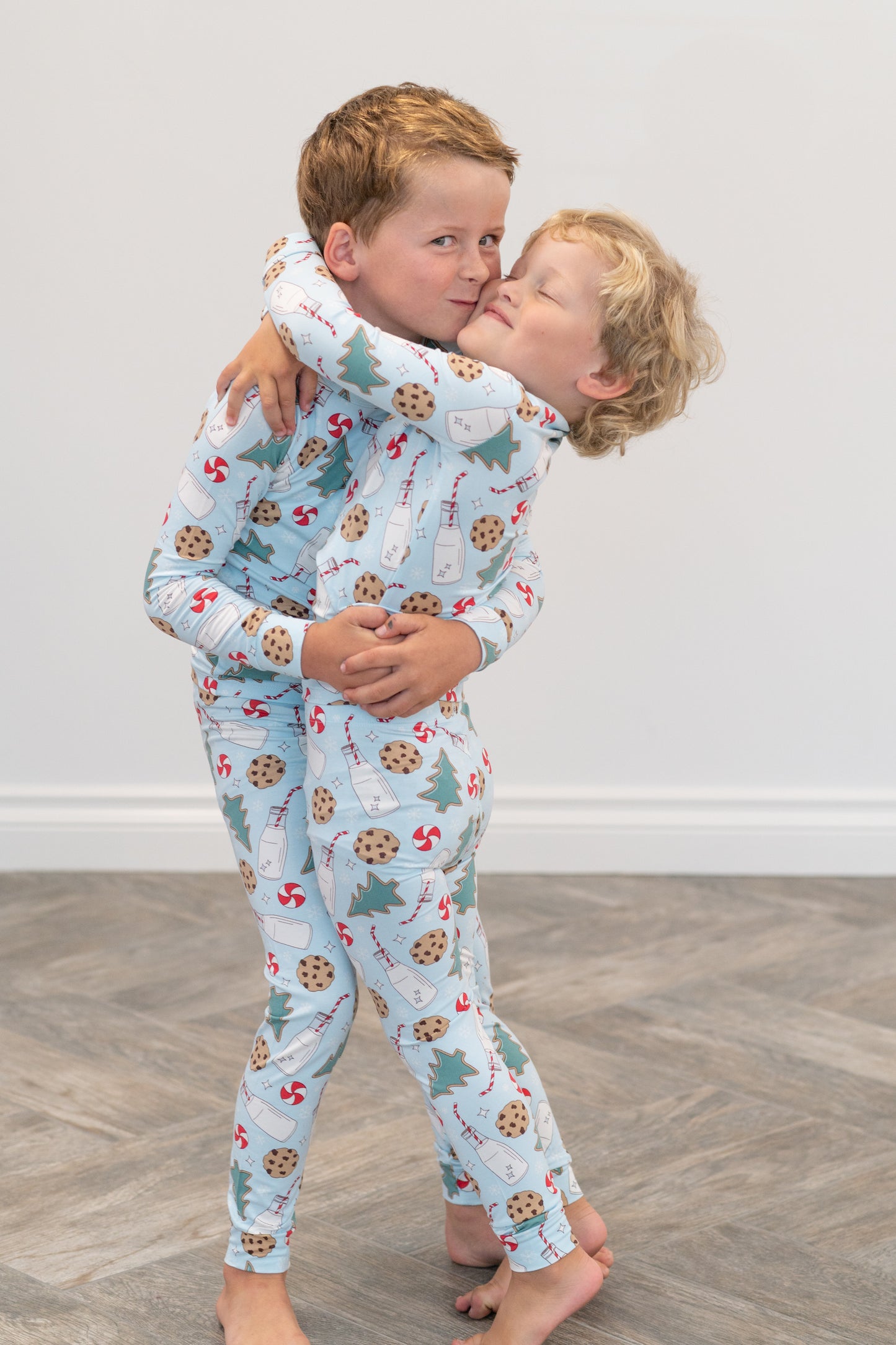 Santa's Cookies Blue Bamboo Pajama Set