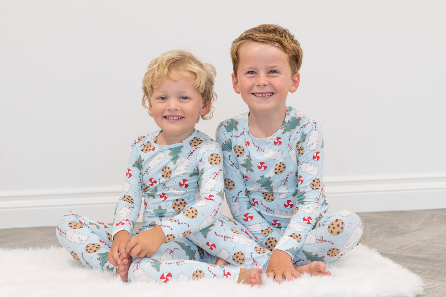 Santa's Cookies Blue Bamboo Pajama Set