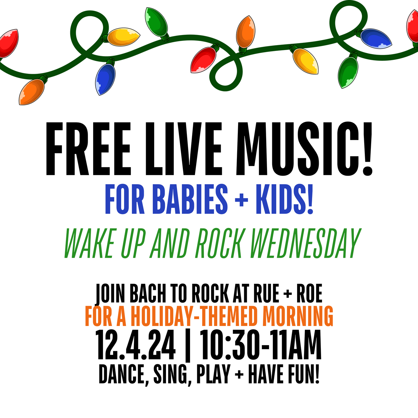 FREE Holiday Theme: Live Music for Babies + Kids! December 4th at 10:30am