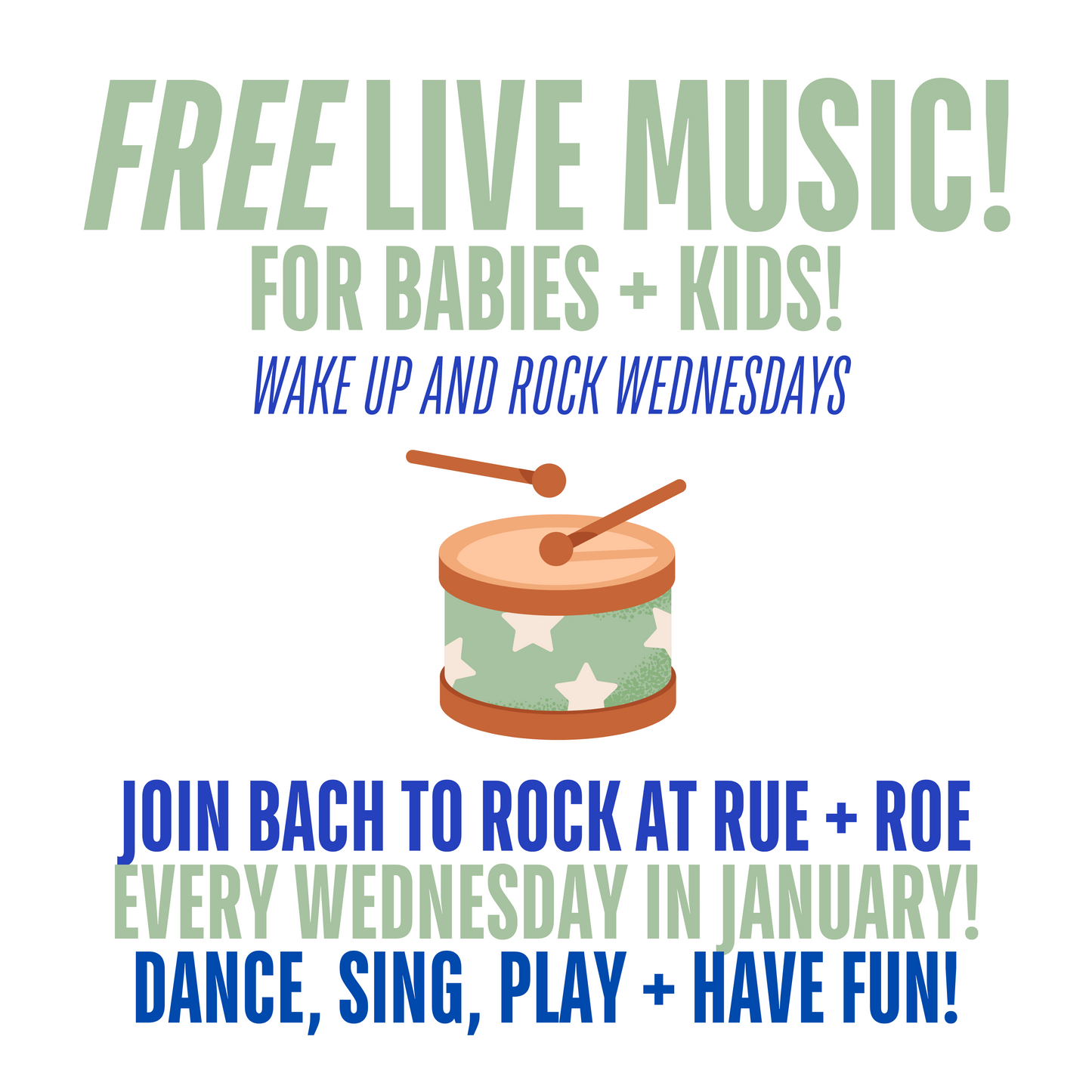 FREE Live Music for Babies + Kids, Wednesdays in January!