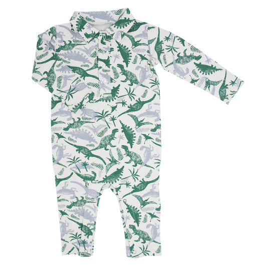 Benny Boy Dino Bamboo L/S Polo Romper