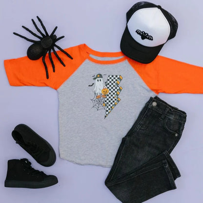 Checker Ghost Halloween 3/4 Shirt