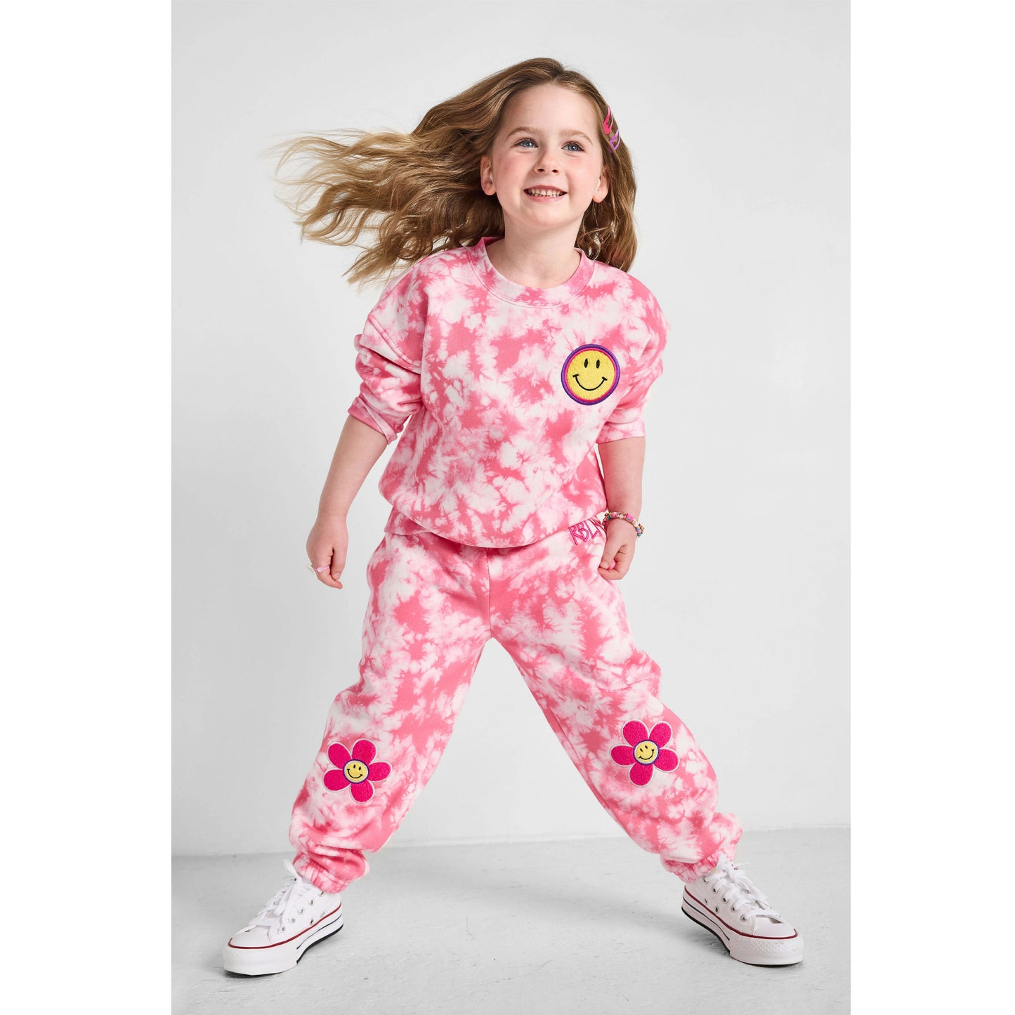 Smiley Tie-Dye Crewneck Sweatshirt