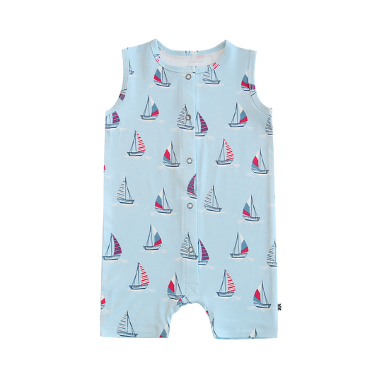Sailboats Bamboo Tank Romper