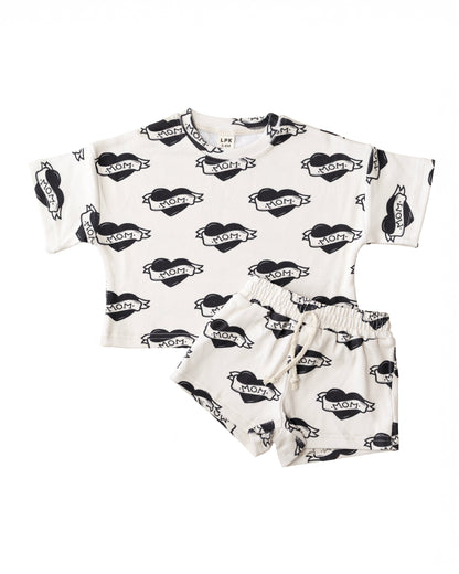 Mom Tattoo Shorts Set