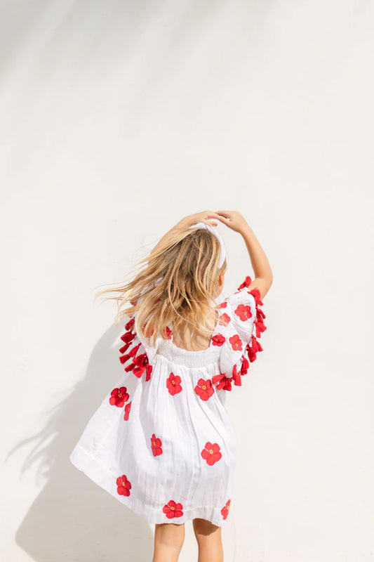 Hibiscus Applique Serena Tassel Dress
