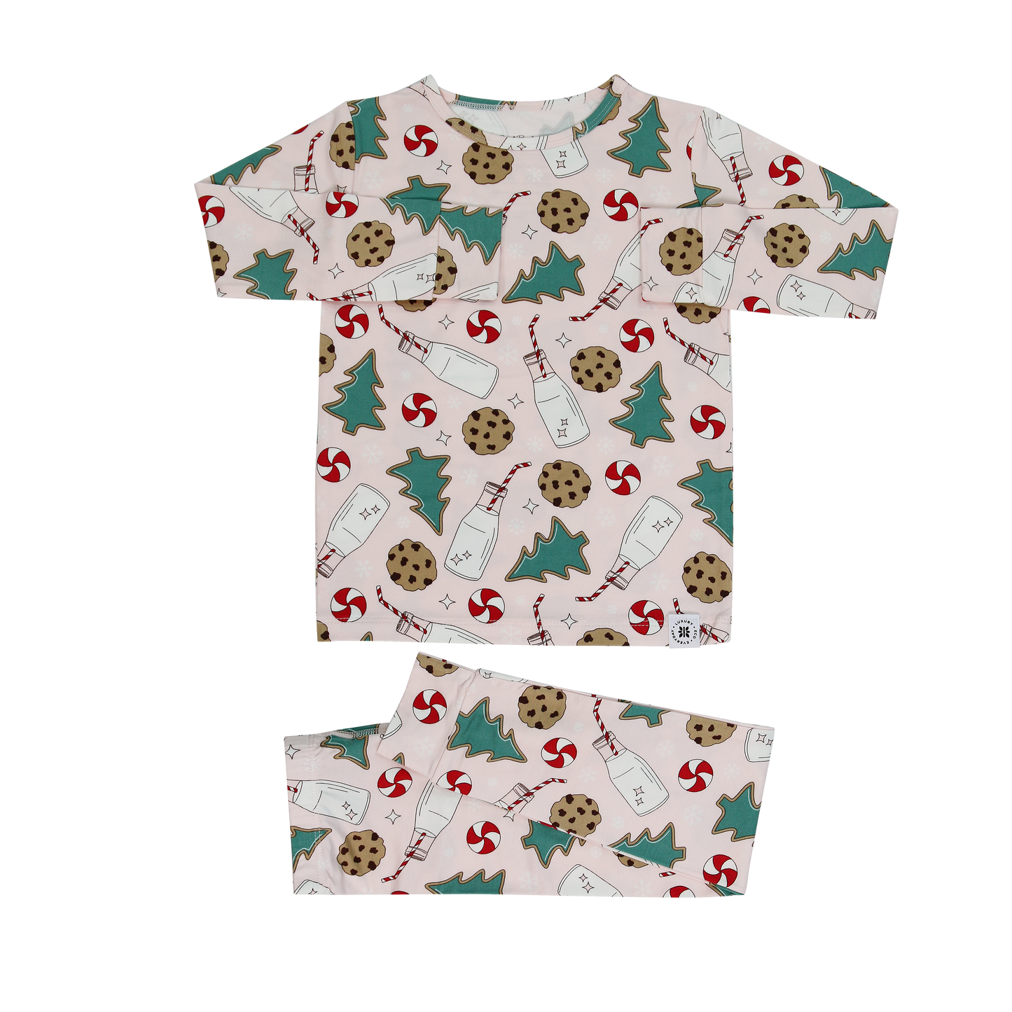 Santa's Cookies Pink Bamboo Pajama Set