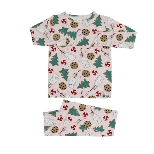 Santa's Cookies Pink Bamboo Pajama Set