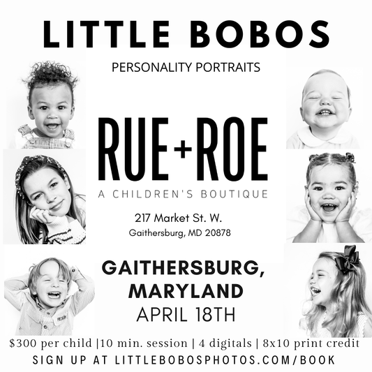 Little Bobos Personality Portraits at RUE + ROE April 18th, 2026