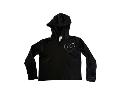 Black Crystal Accent Hoodie