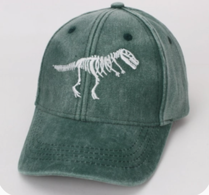 Hunter Washed Skeleton Dino Baseball Hat