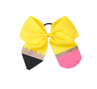 Yellow Pencil Bow Hair Elastic