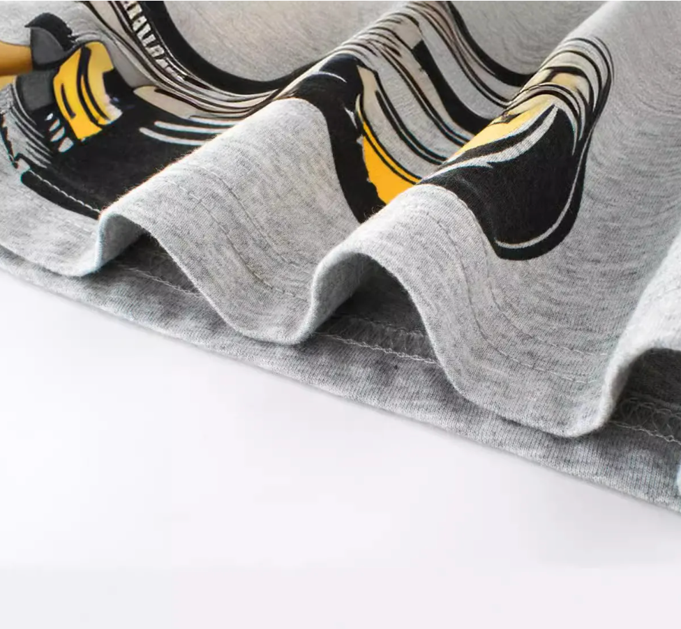 Yellow Excavator Grey Tee