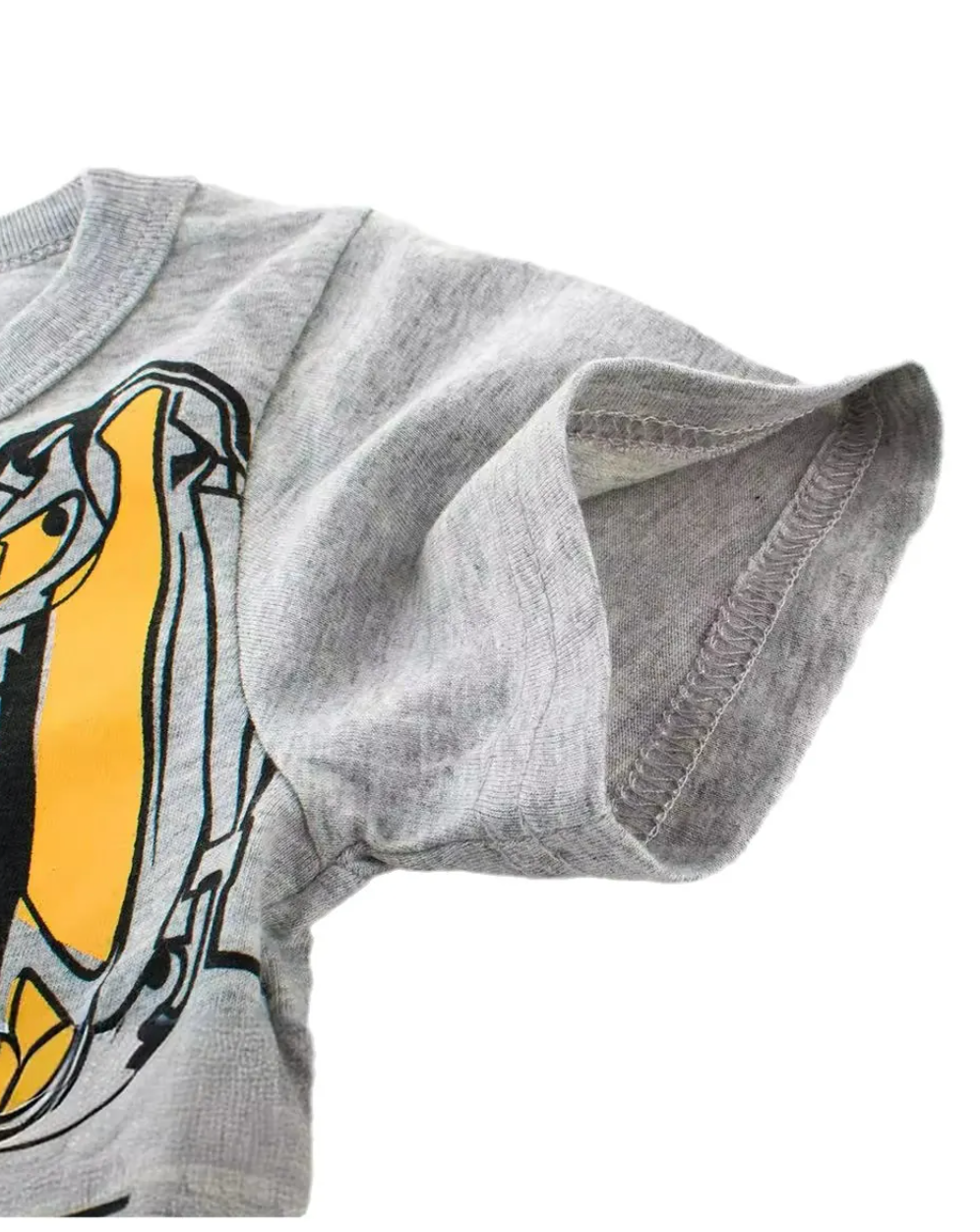 Yellow Excavator Grey Tee