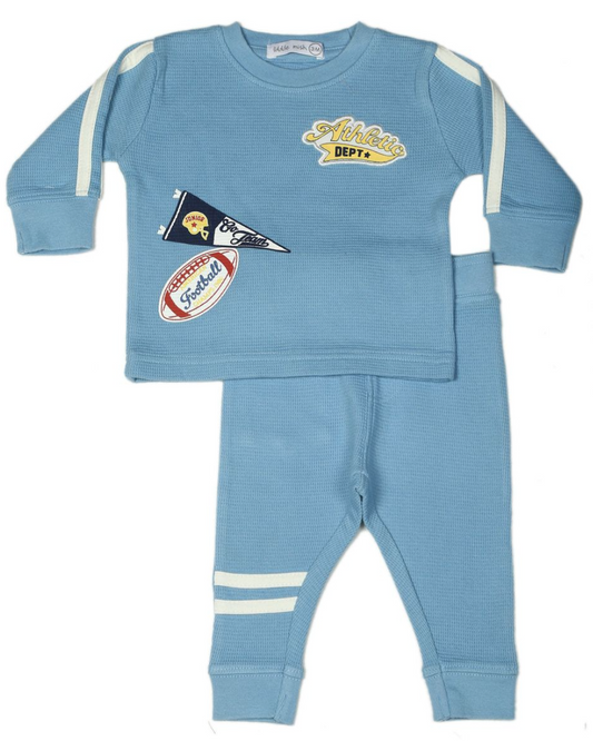 Blue Varsity Football Thermal Set