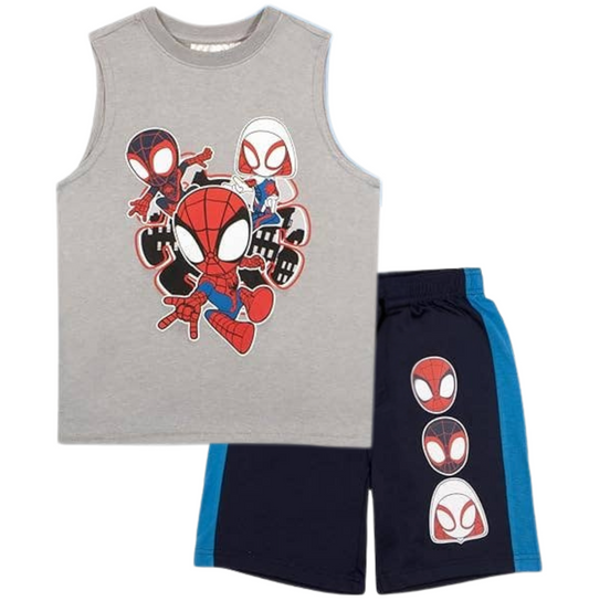 Spiderman Grey Tank + Athletic Short Set