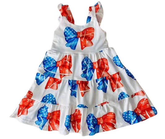 Red + Blue Bows Dress