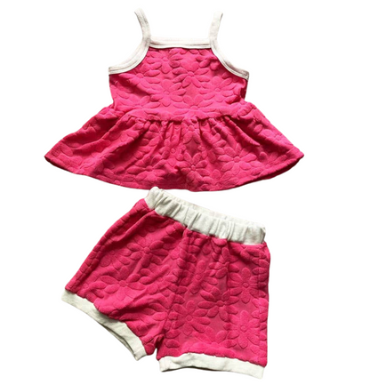 Hot Pink Floral Terry Set