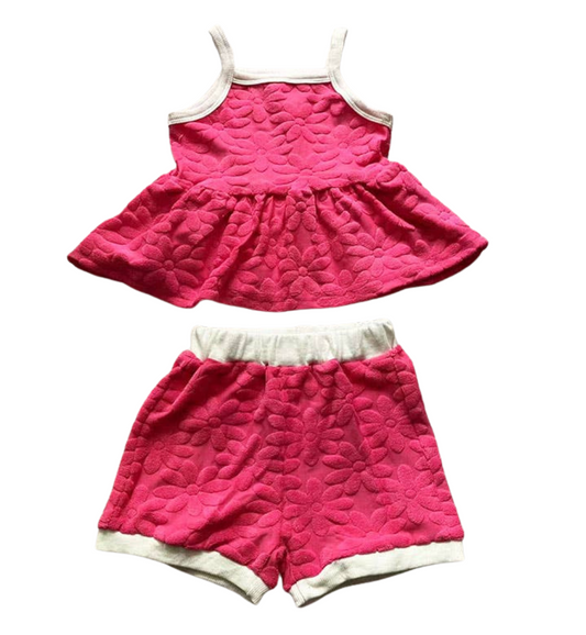 Hot Pink Floral Terry Set (Baby)