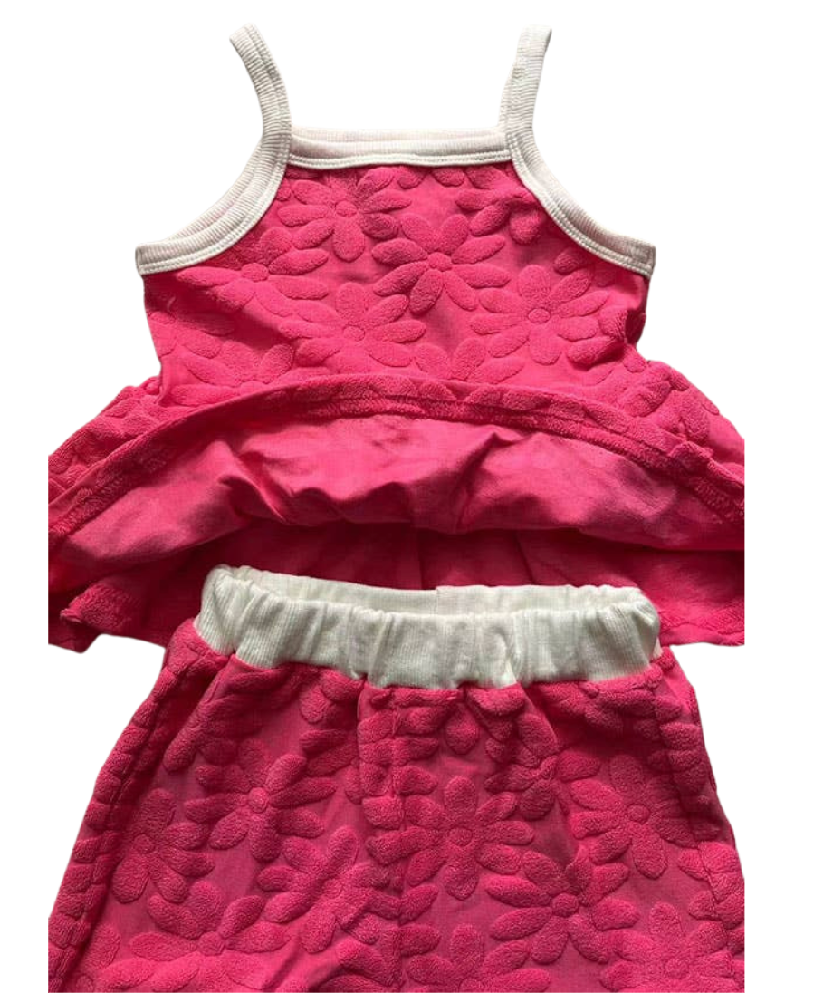 Hot Pink Floral Terry Set