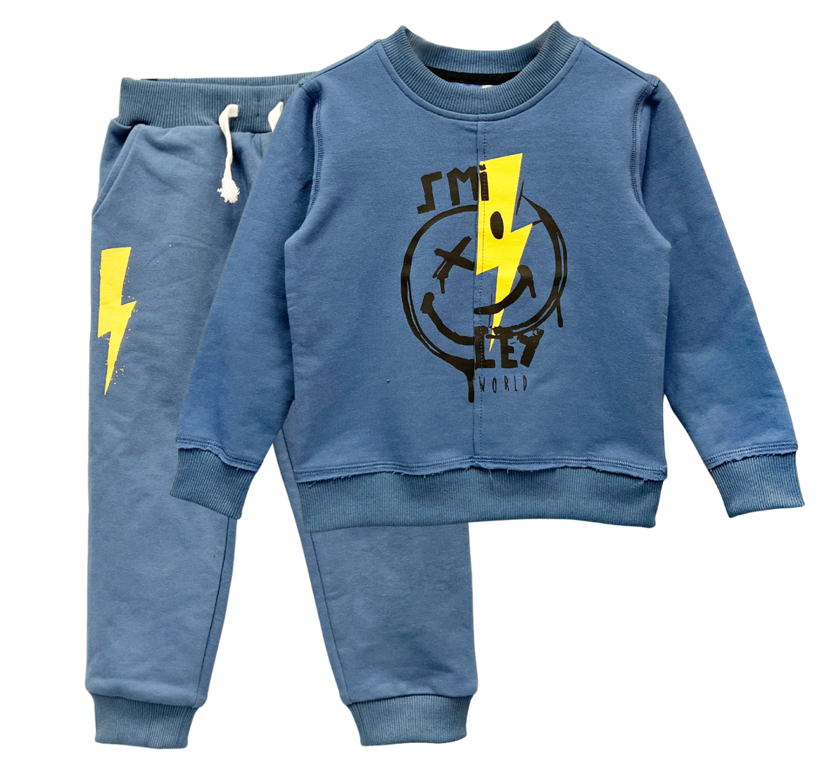 Blue Lightning Bolt Knit Jogger Set