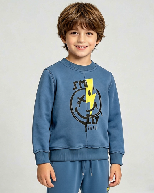 Blue Lightning Bolt Knit Jogger Set