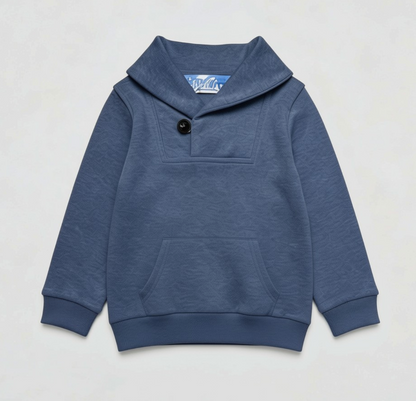 Navy Shawl Collar Knit