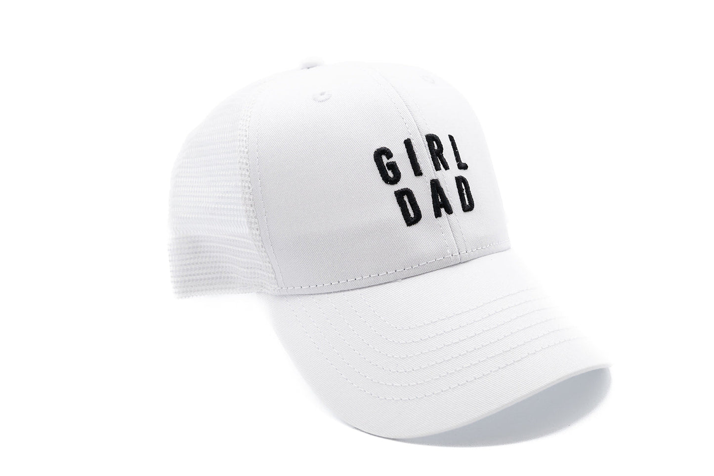 Girl Dad Hat in White Snapback