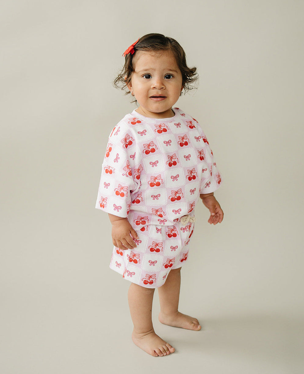 Checkered Cherry Shorts Set