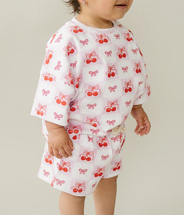 Checkered Cherry Shorts Set