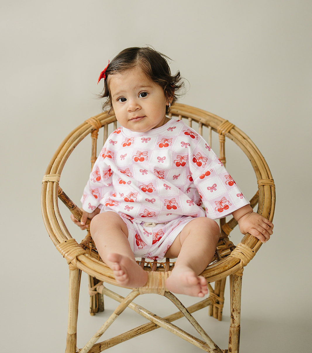 Checkered Cherry Shorts Set