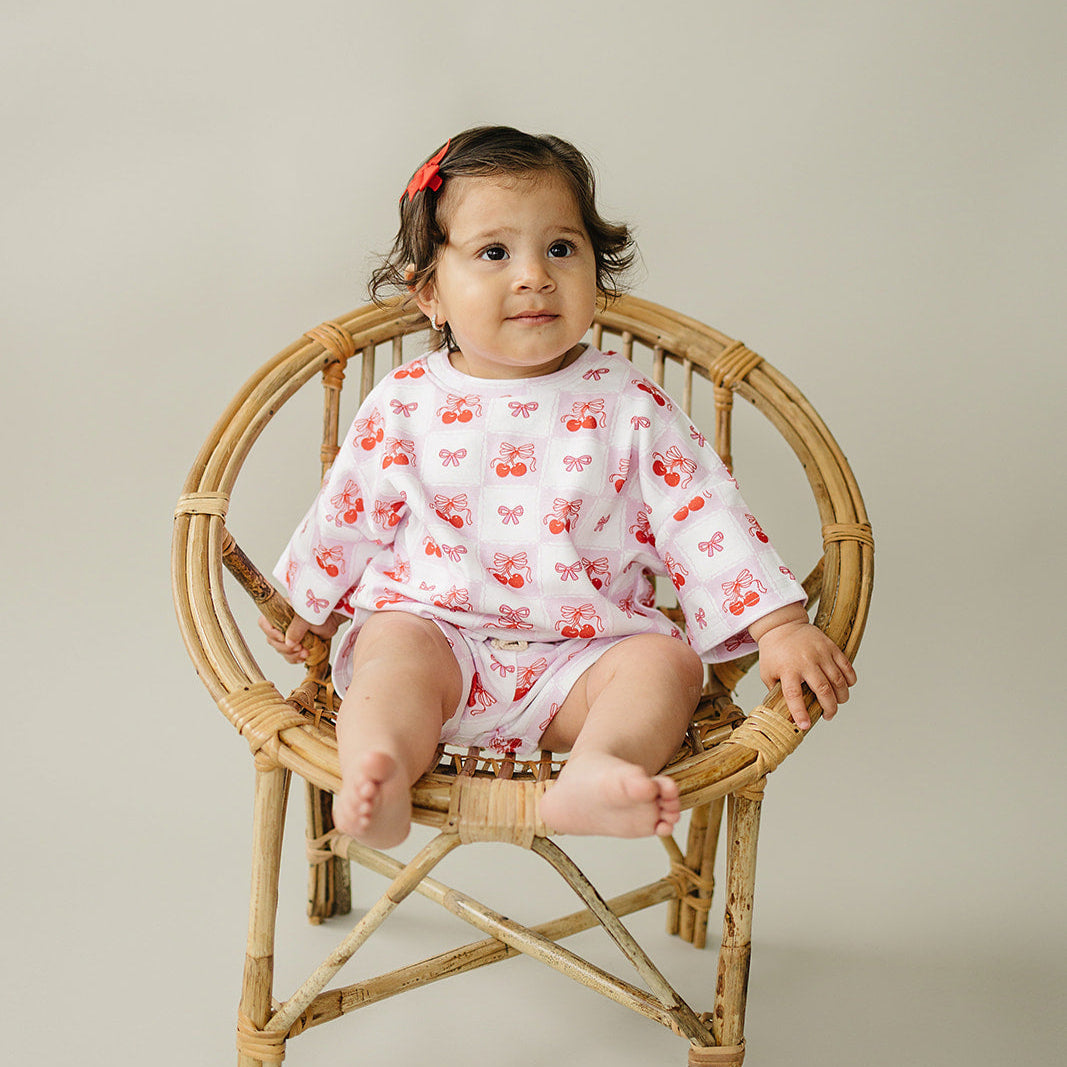 Checkered Cherry Shorts Set