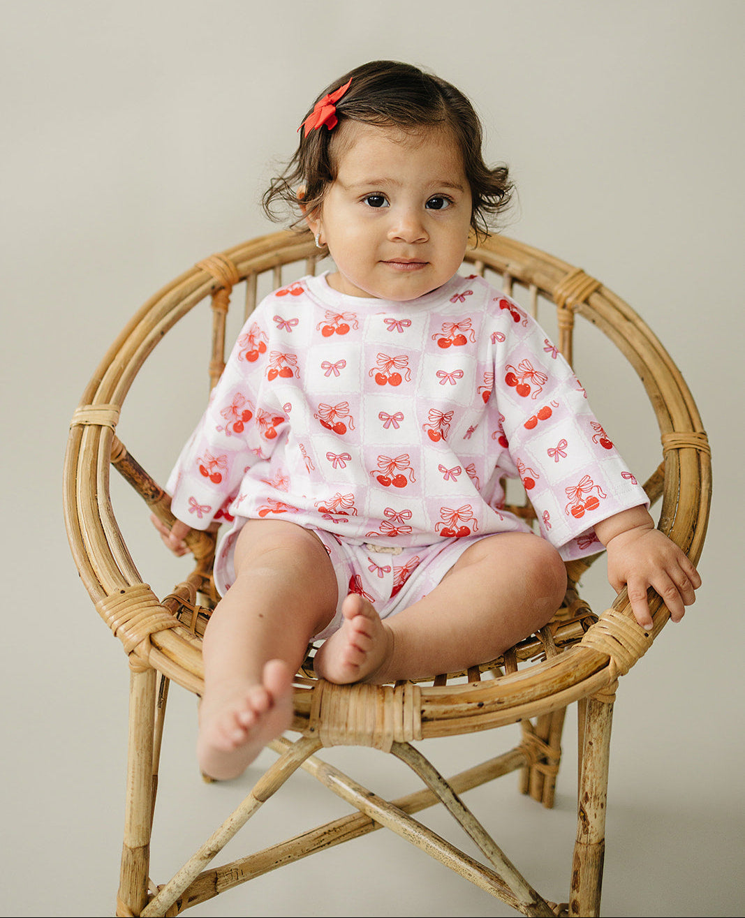 Checkered Cherry Shorts Set