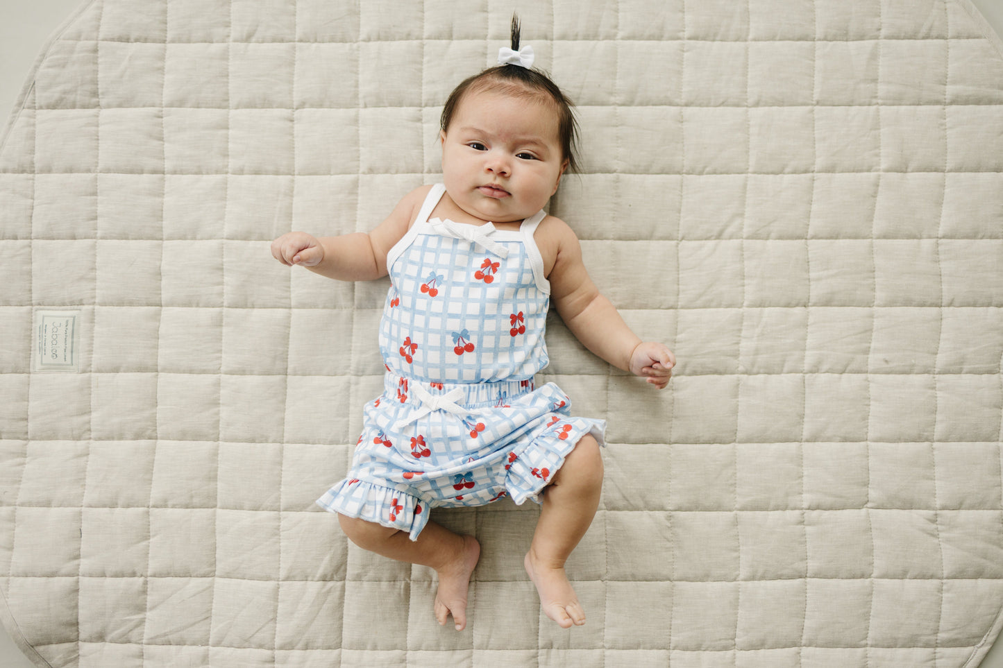 Gingham Cherry Shorts Set