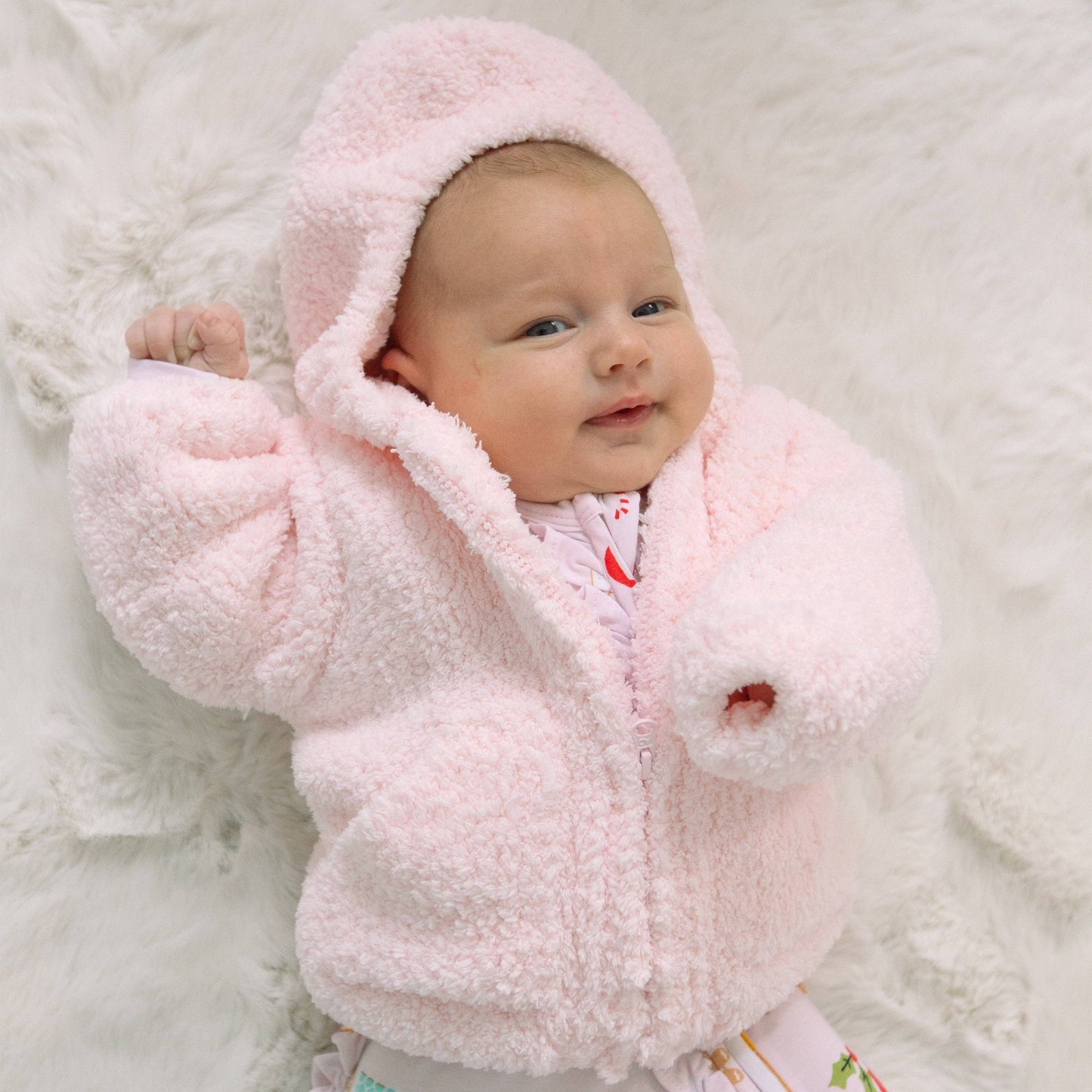 Pretty Pink Chenille Hooded Jacket