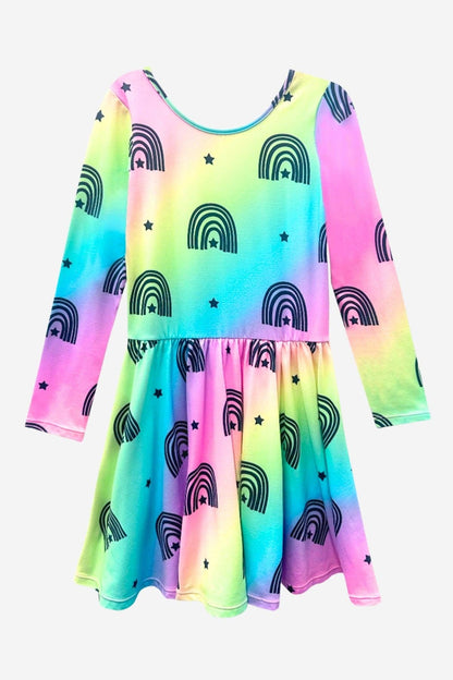Rainbow Star Simply Soft Long Sleeve Be Happy Dress
