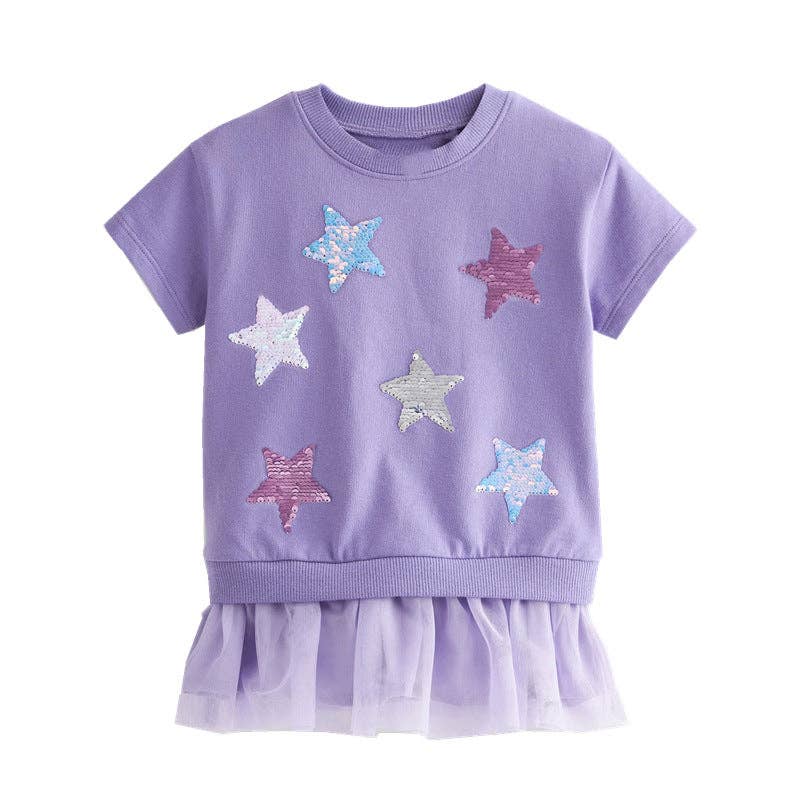 Sequin Stars Purple 2Fer Top