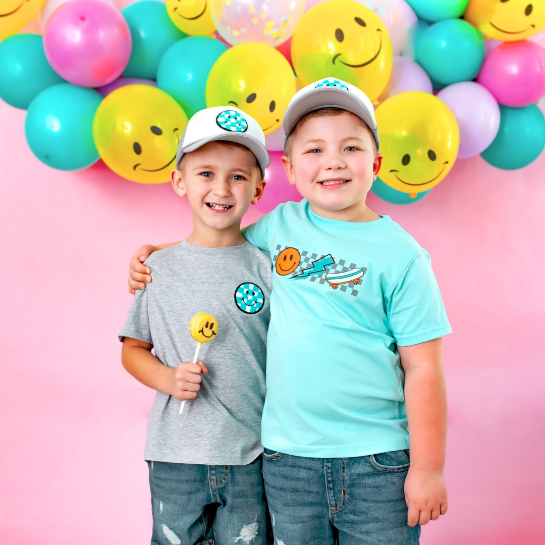 Smiley Checker Patch Tee