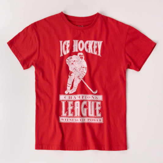 Hockey League Oversized Red Tee
