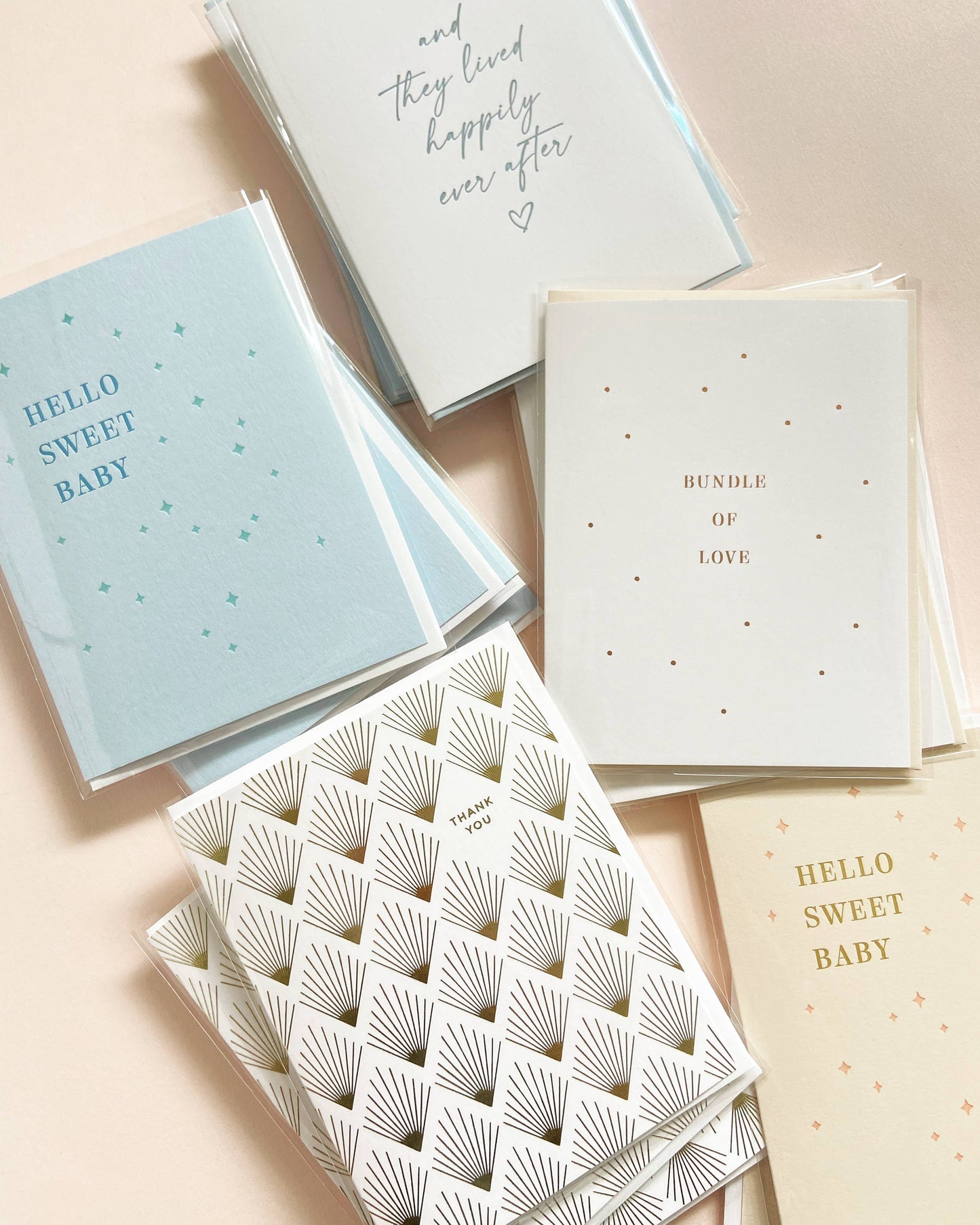 Hello Sweet Baby Letterpress Card - Blue