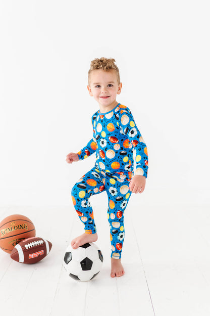 Blue Sports Bamboo Pajama Set