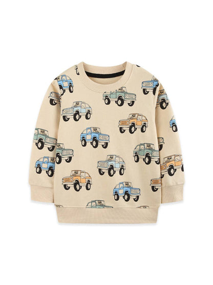 Cartoon Car Graphic Sweatshirt