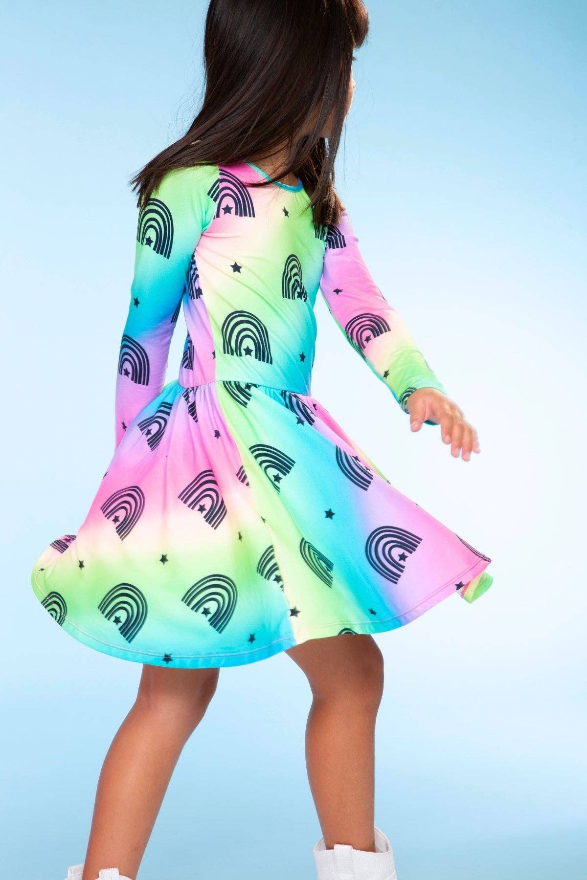 Rainbow Star Simply Soft Long Sleeve Be Happy Dress