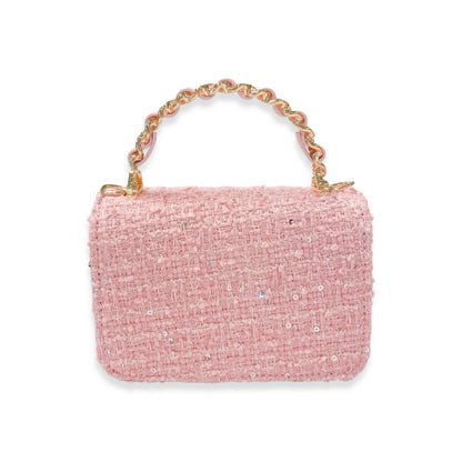 Pink Tweed & Sequins Purse