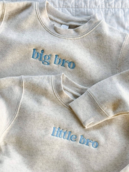 Little Bro Embroidered Pullover Sweatshirt