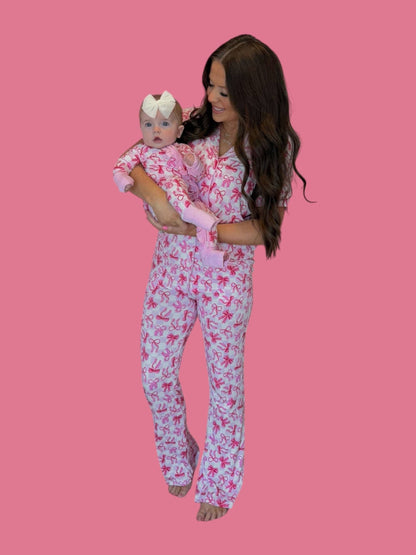 Bow Checkered Charm Dream Ruffle Romper