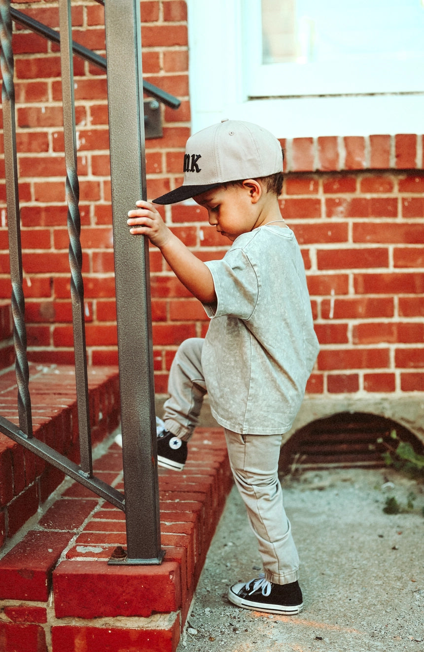 Taupe Acid Wash Tee