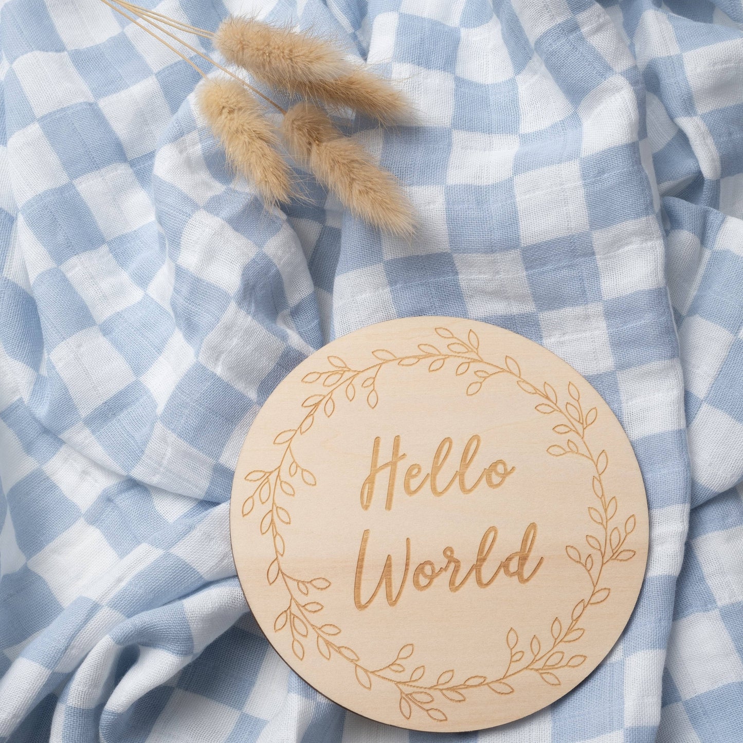 Mist Blue Checkered Organic Cotton Swaddle Set